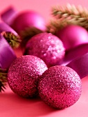 Pink Christmas decorations