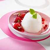 Iced panna cotta with summer fruit