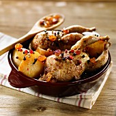 Spicy quail and pear Tajine