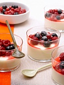 Panna cotta with Orgeat syrup and summer fruit