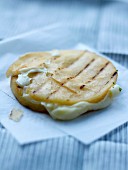 Grilled potato slices with mayonnaise