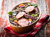 Lentils with sausage