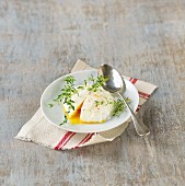Poached egg with thyme