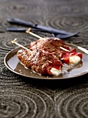 Rolled beef fillets with mozzarella and coppa