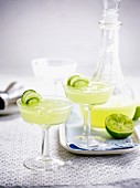 Caipirinha with cucumber and pineapple