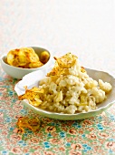 Cauliflower risotto with potato crisps