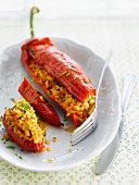 Peppers stuffed with saffron rice