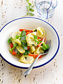 Tortelloni with spring vegetables