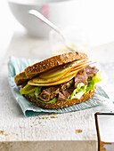 Beef and apple sandwich