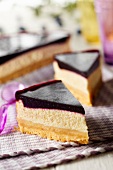Breton shortbread biscuit, Petit Billy and blackcurrant jam cheesecake