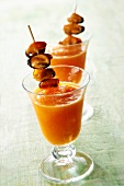 Carrot gazpacho with mussels