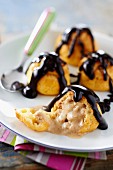 Salted butter toffee Profiteroles