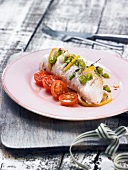 Turkey breast with lemon and spring onions