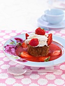 Ispahan strawberry tart-style cupcake