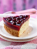 Sponge cake with cherry topping