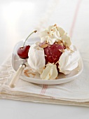 Vacherin-style cherry dessert