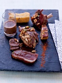 Variations around duck and pine nuts: confit,magret,wings and crust paté