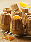 Cannelé-style gingerbreads with orange marmelade