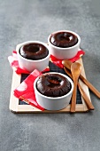 Chocolate fondants with runny centers