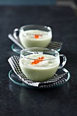 Fennel soup with cream and salmon roe