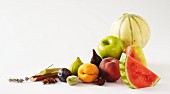 Fruit composition on a white background