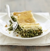 Spinach and Fromage frais flaky pastry pie