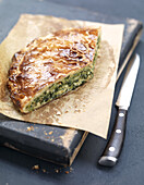 Fresh goat's cheese and spinach pie