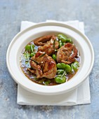 Rabbit with broad beans and rosemary