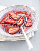 Strawberry and lavander soup
