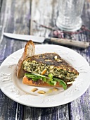Spinach and pinenut omelette
