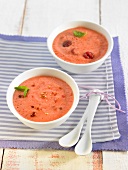 Watermelon and raspberry soup