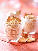 Rich tea biscuit and toffee candy mousse