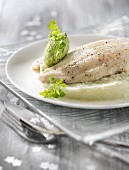 Turbot fillet with seaweed butter,tuberous chervil mash