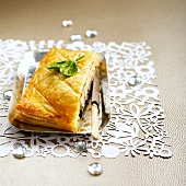 Salmon in pastry crust with tarragon butter
