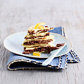 Waffles with chocolate and confit orange rind filling