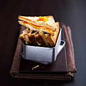 Cheddar, chicken and cumin toasted sandwiches