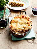 Chicken,black olive and white haricot bean lasagnes