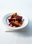 Beetroot, orange zests and pine nut salad