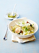 Pear,fennel,fig and crumbled Roquefort salad