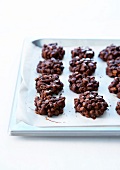 Chocolate puffed rice cookies