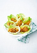 Appetizers :crushed wheat balls in lettuce leaves