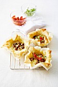 Grilled mushroom and parmesan pastry cups