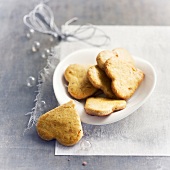 Heart-shaped orange biscuits for Christmas