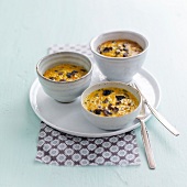 Small carrot and mushroom flans