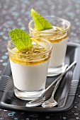 Acacia honey and pistachio cream dessert