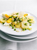 Potato, pea and hard-boiled egg salad