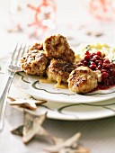 Swedish meatballs with cranberry sauce