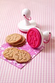 Cinnamon cookies stamped with a man