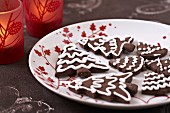 Chocolate Christmas tree cookies