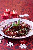 Beetroot Carpaccio with basil and pine nuts